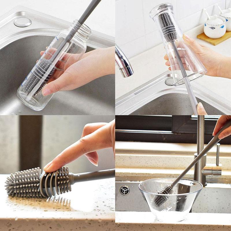 Flexible long brush for cleaning water bottles Flexible long brush for cleaning water bottles